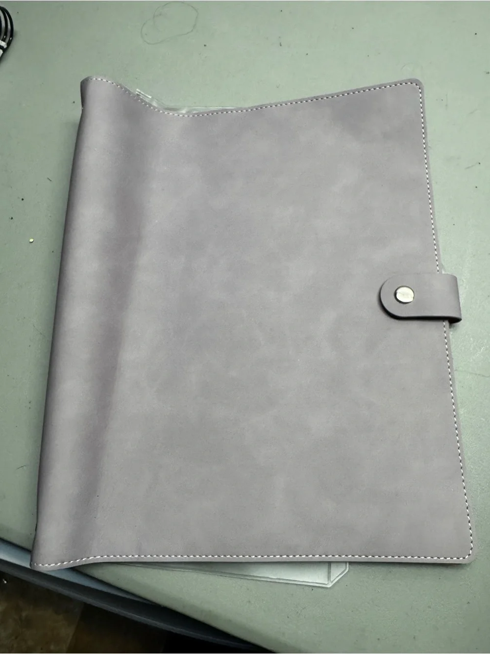 Lavender Faux Leather Notebook Cover with Snap Closure